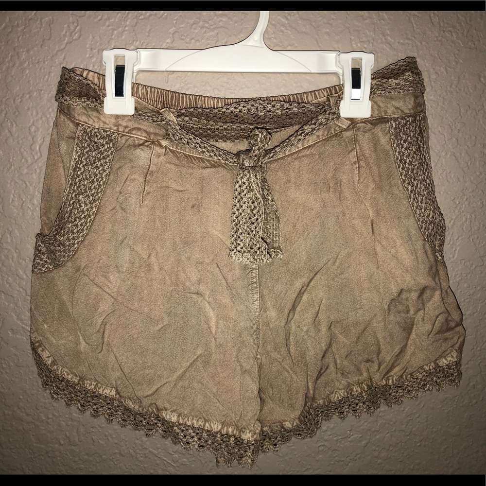 Suede dress shorts